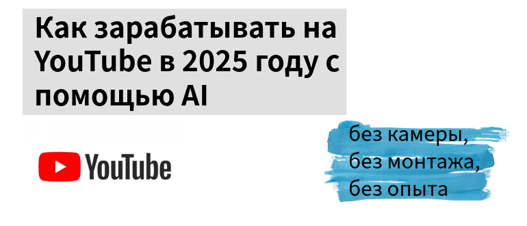 Заработок на YouTube с помощью AI без камеры и опыта