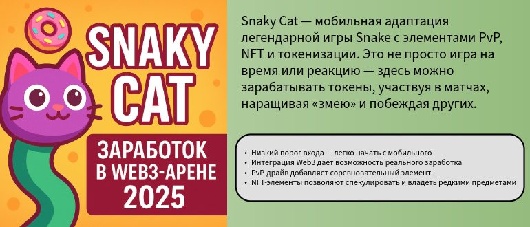 Snaky Cat: заработок в Web3 арене 2025 Snaky Cat: заработок в Web3 арене 2025