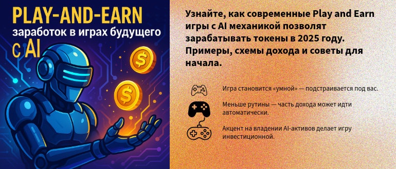 Play and Earn с AI: зарабатывайте в играх будущего